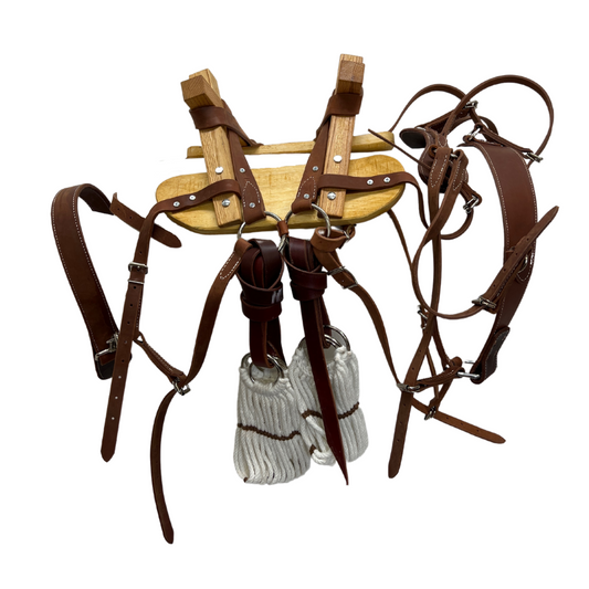 SAWBUCK PACK SADDLE LEATHER BREECHING, RIGGED WITH BUCKLES RY115/SP4-EFJKUW-D-ABUW
