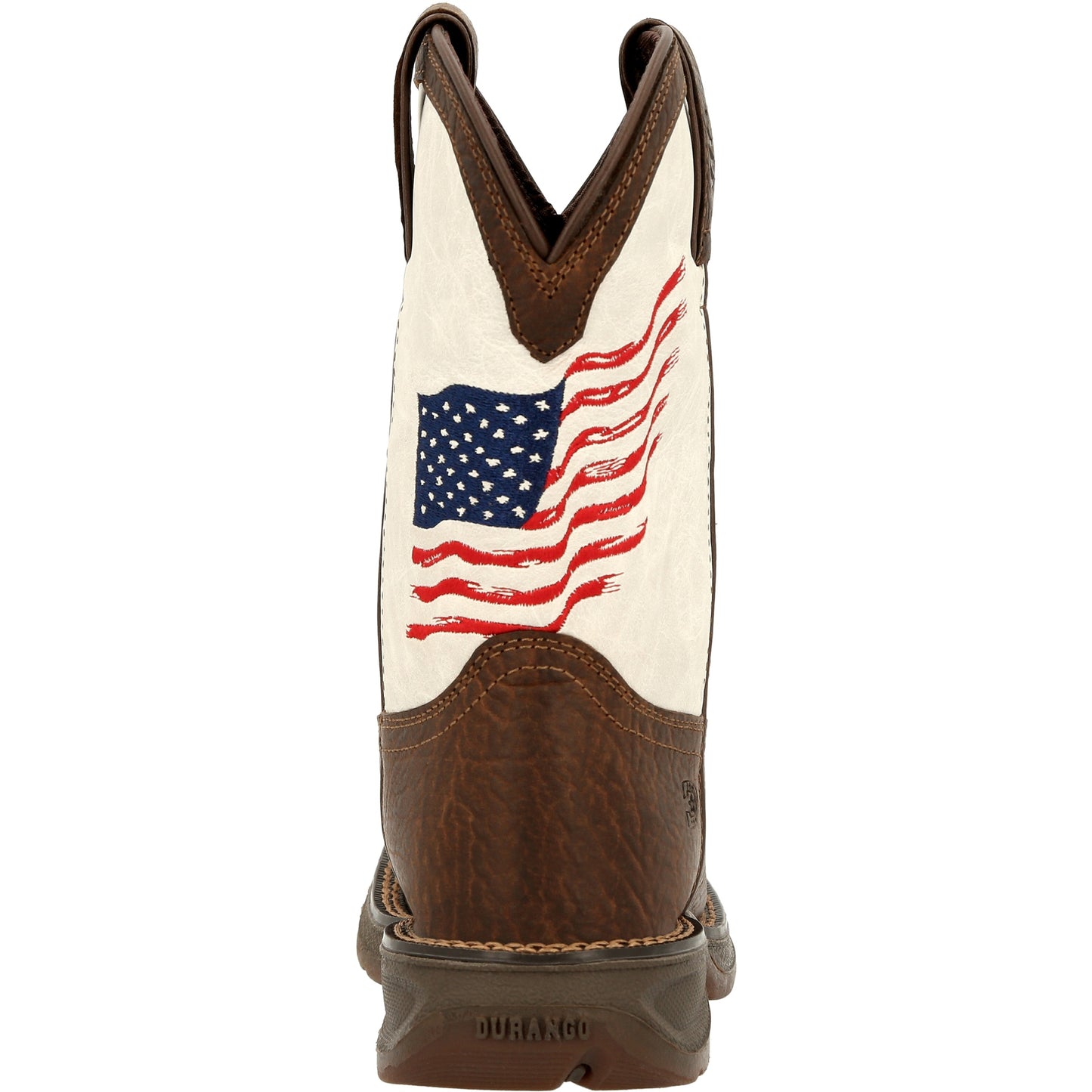 Durango Kids Lil' Rebel Distressed Bay Brown and White Flag Western Boot